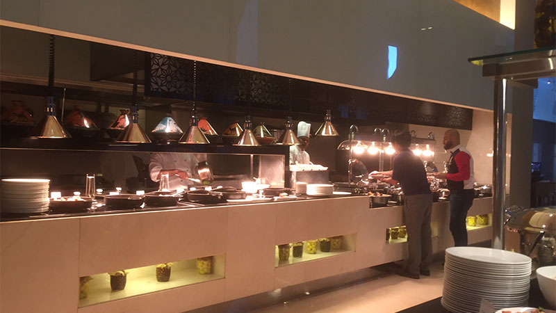 The live cooking station at Na3Na, The Address Dubai Mall.
