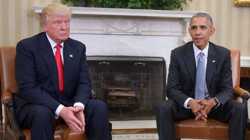 Donald Trump meets Barack Obama for first time