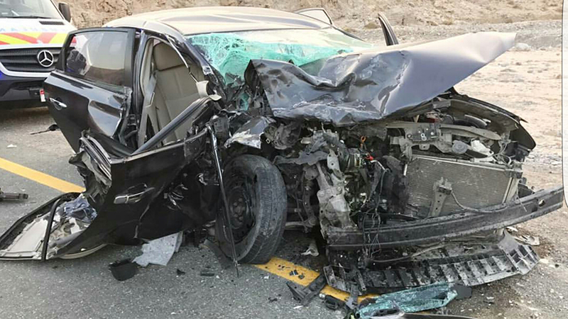 Car overturns on Ras Al Khaimah mountain road, 7 hurt