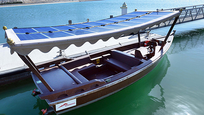 Ride on a solar-powered abra in Dubai