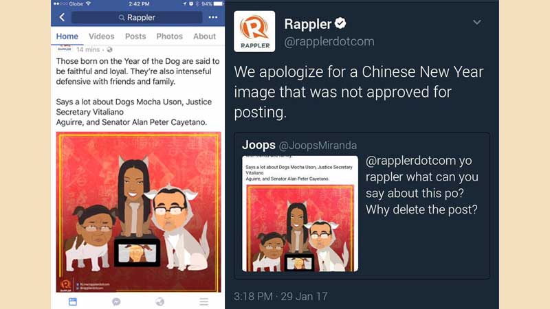 Senator hits Philippine news organization over post