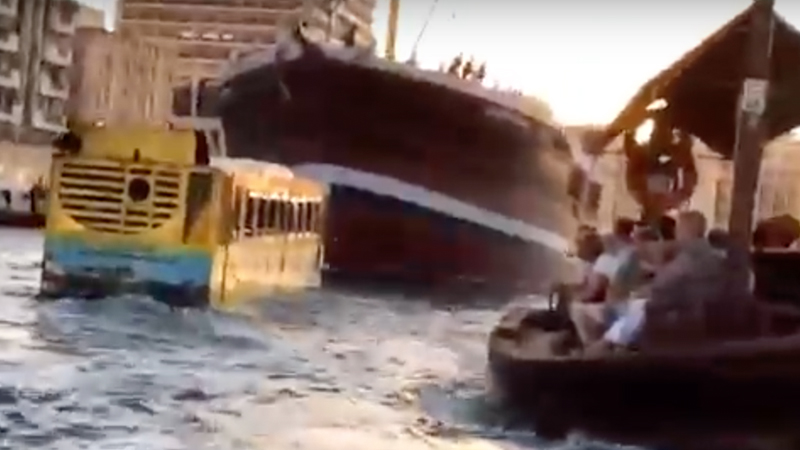 Video of waterbus crash on Dubai Creek goes viral again
