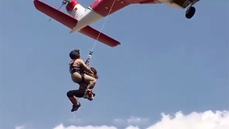 Watch: Woman rescued from UAE mountain accident