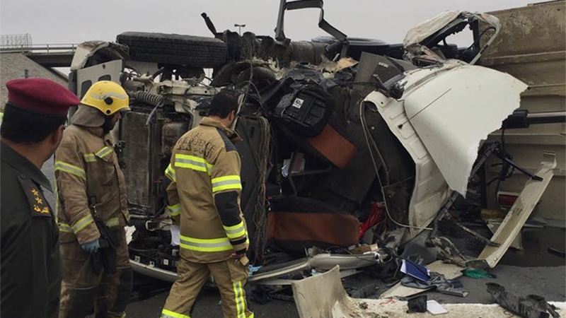 Driver fighting for life after truck crash on UAE highway