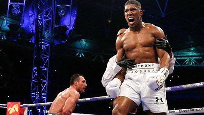 Joshua wins 3 boxing titles after beating Klitschko