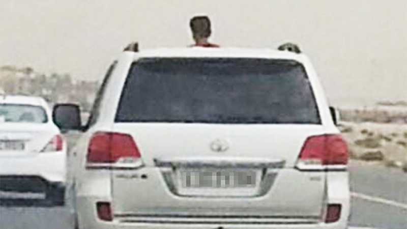 Dubai motorist fined for letting boy poke head out of car