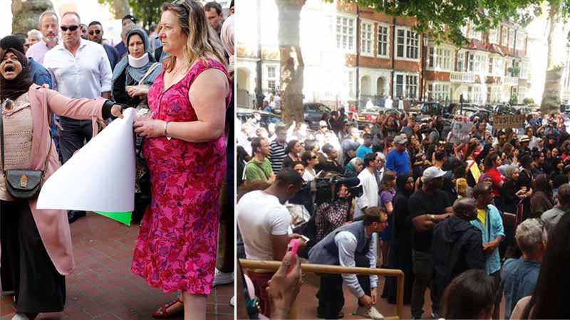 Residents storm Kensingtown town hall over tower blaze