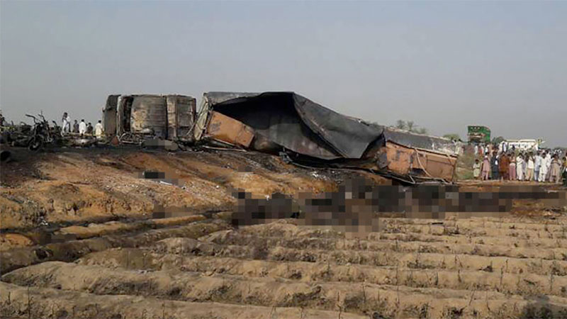 Driver arrested as death toll in Pakistan oil tanker fire rises