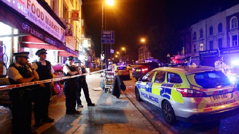 One dead, at least 8 hurt after van hits pedestrians in London