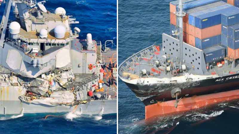 US Navy destroyer collides with Philippine container ship off Japan