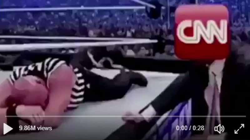 Trump hits CNN via 'wrestling' video