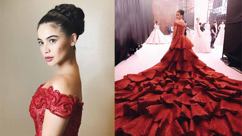Anne Curtis stuns in red gown at bridal show