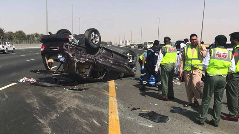 Teen killed after speeding vehicle overturns on Dubai highway