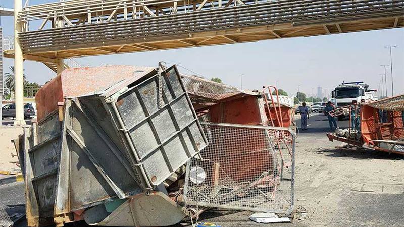 Truck crashes into Ajman footbridge