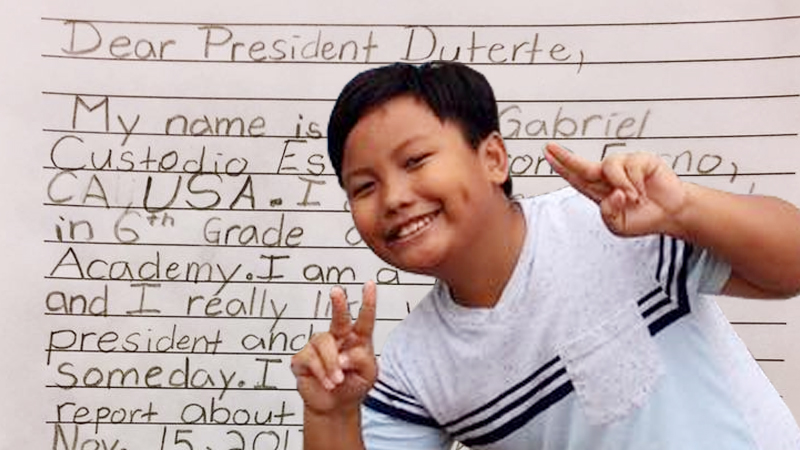Boy behind viral letter to Duterte has a message about Philippines