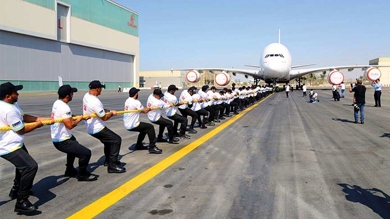 Why Dubai police officers were tugging this aircraft