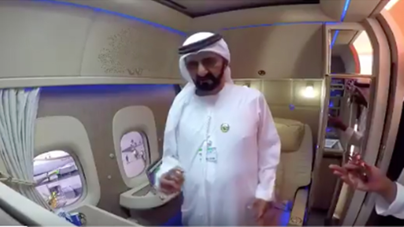 WATCH: Sheikh Mohammad checks out 'six-star hotel room' in the sky