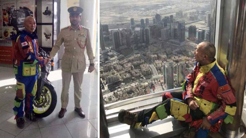 Serial traveller loses motorbike in UAE, gets big surprise