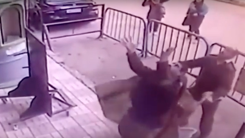 Watch: Policeman saves boy who fell off balcony