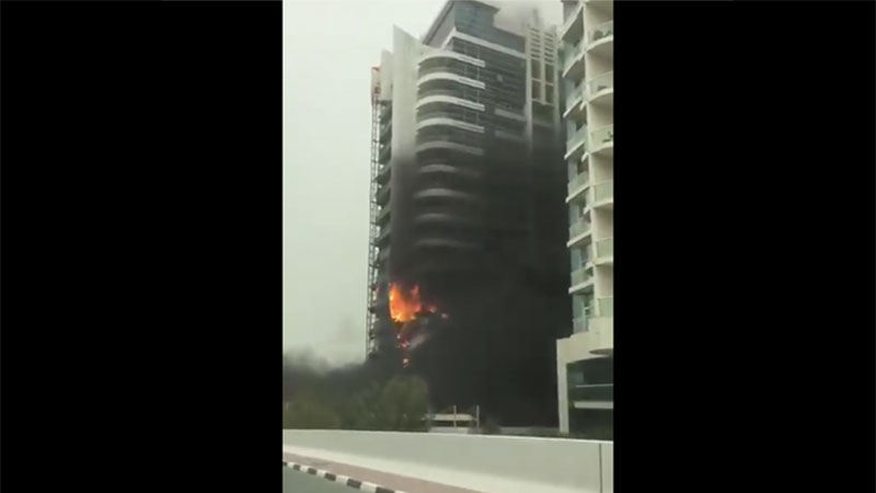 Fire breaks out in Dubai Marina tower