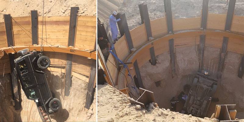 Man rescued after car plunges into 15-metre hole in Dubai