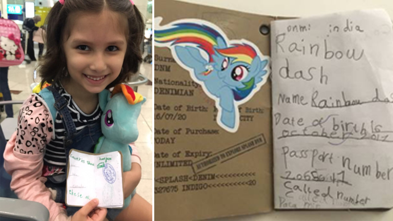 Stuffed toy pony gets stamp on 'passport' at UAE airport