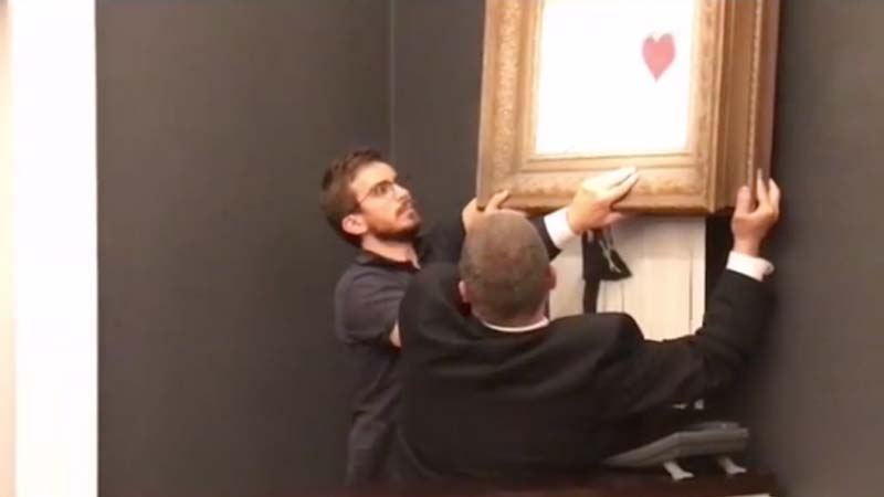 WATCH: Banksy art self-destructs after selling at auction