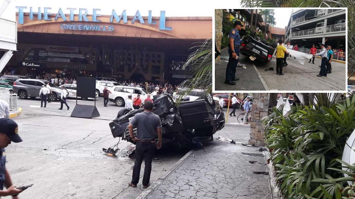 Philippine senator's father-in-law hurt as vehicle falls from car park