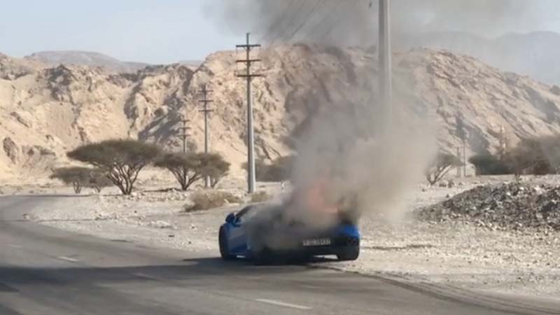 Lamborghini catches fire in Ras Al Khaimah, probe underway