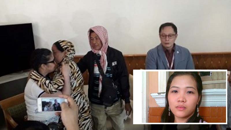 Filipina saved from UAE death row returns home