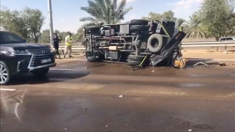 Video: Fuel tanker crashes into UAE police car, 3 injured
