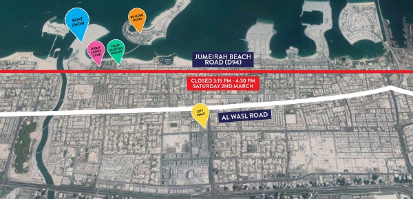 Dubai Jumeirah Beach Road to be partially closed on Saturday