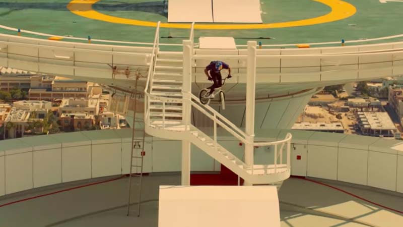 Watch: cyclist jumps off Burj Al Arab helipad