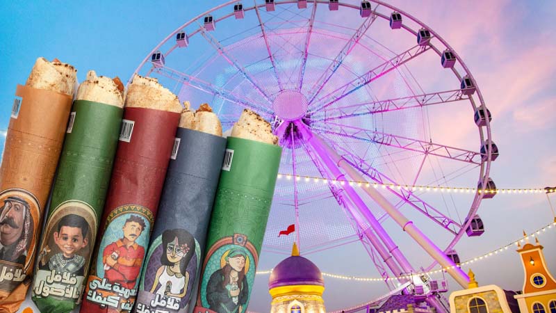 Enter Dubai Global Village for free with falafel wrapper