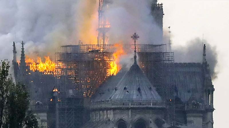 Fire ravages Notre Dame cathedral in Paris