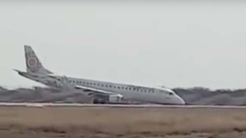 Watch: Disaster averted after pilot lands plane without front wheels