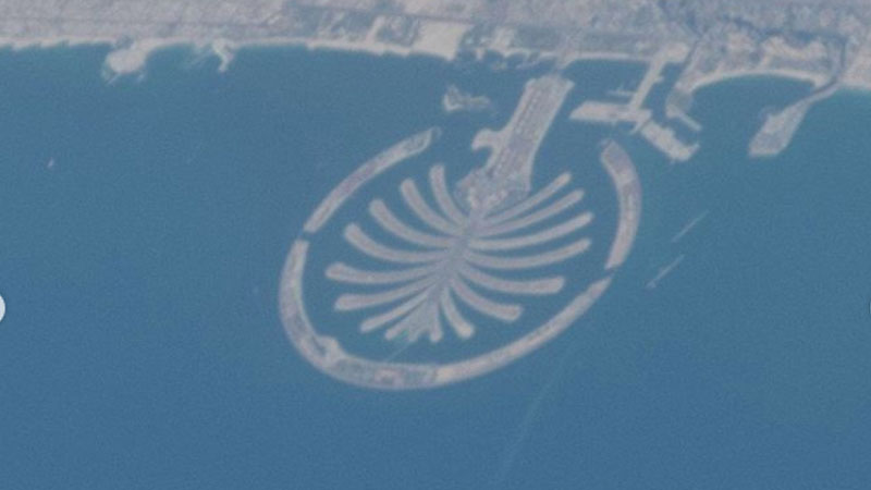 Dubai islands seen from International Space Station