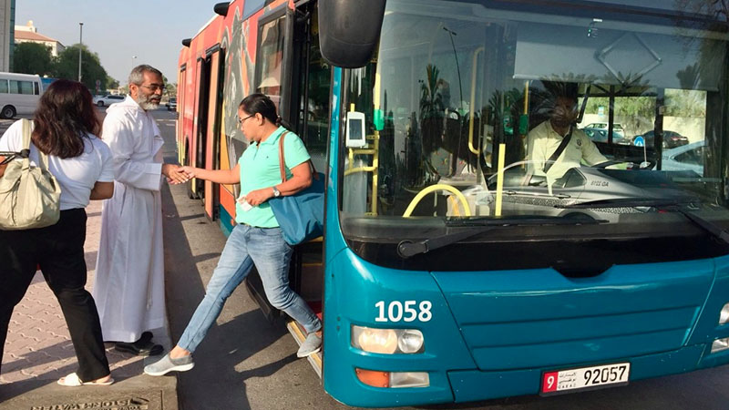 Priest greets Abu Dhabi commuters on new bus route
