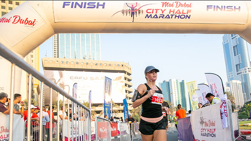 At the Mai Dubai City Half Marathon in DIFC on October 25, 2019.