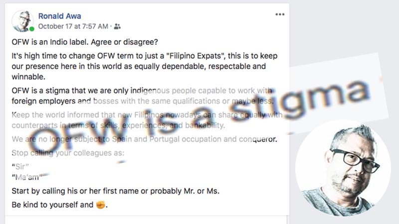 Filipino in Dubai calls for scrapping of OFW term