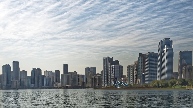 The skyline of Sharjah.
