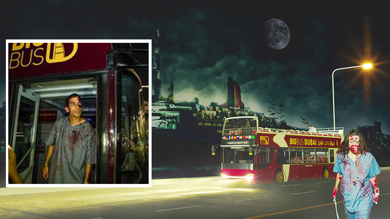 Zombies take over Big Bus Dubai, QE2