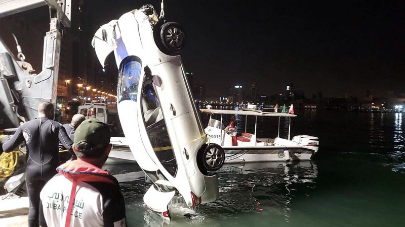 Car falls into Dubai Creek, driver saved