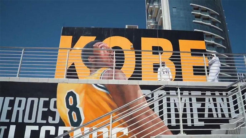 A mural of Kobe Bryant at Reem Central Park, Abu Dhabi.