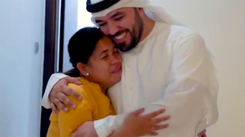 Social media celebrity Khalid Al Ameri with Layla.