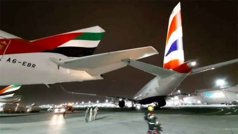 British Airways aircraft collides with Emirates plane in Dubai