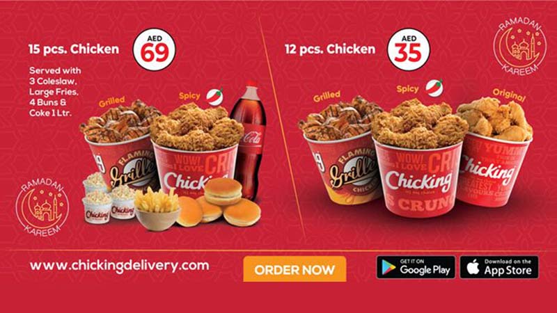 Chicking 12-piece Ramadan chicken bucket meal for Dh35