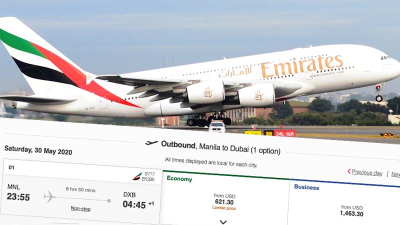 Emirates to fly Filipinos from Manila to Dubai on May 30