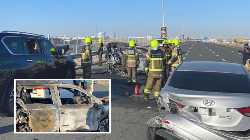 3 burned to death in multi-car crash on Dubai's SZR