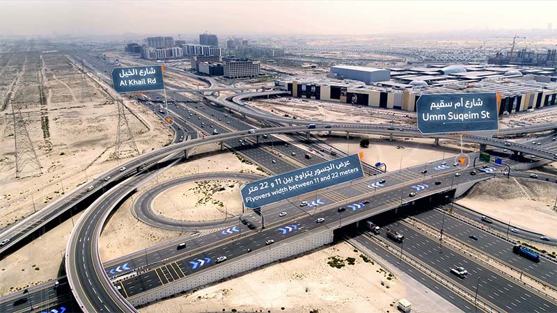 13 new Dubai bridges: 7 minutes to travel on Umm Suqeim Street